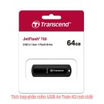 USB An Toàn K3 Transcend Jet Flash 700 64GB - Chống virus - Mã hóa bảo mật dữ liệu (Sản phẩm mới)