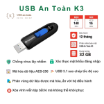 USB An Toàn K3 Pro Transcend Jet Flash 790 32GB - Chống virus - Mã hóa bảo mật dữ liệu (Sản phẩm mới)